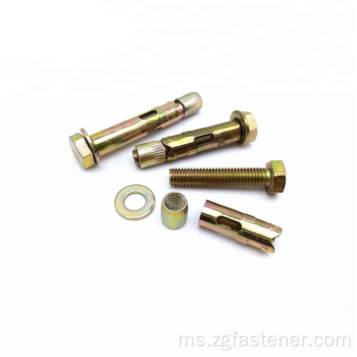 Penambat Lengan Konkrit Bersalut Zink Hex Bolt / Penambat lengan zink kuning